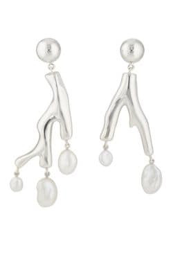Coral Mismatched Drop Earrings