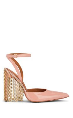 Crystal-Fringe Patent Leather Pumps