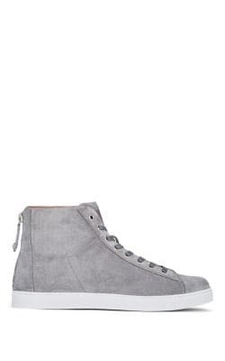 Men's Back-Zip Suede Sneakers 1