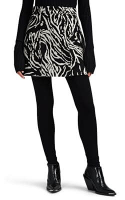Zebra Jacquard Cotton-Blend Miniskirt