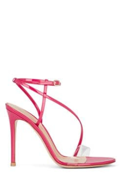 Patent Leather & PVC Ankle-Strap Sandals