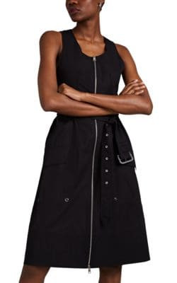 Cotton Poplin Zip-Front Tank Dress