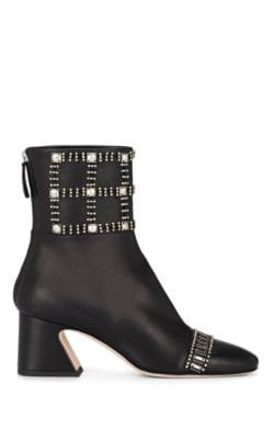 Studded Leather Ankle Boots