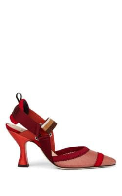 Mesh Slingback Pumps