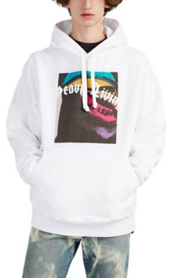 "Heavy Living" Graphic Cotton Fleece Hoodie