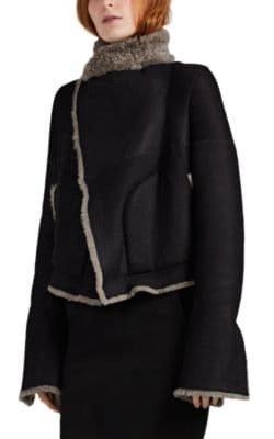 Shearling Crop Biker Jacket