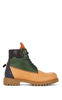 Site Pebbled Leather Lace-Up Boots
