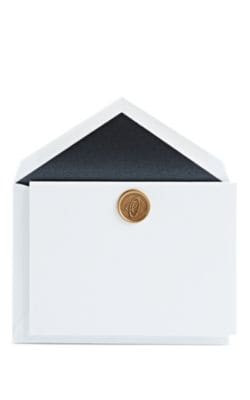 Gold Monogram Notecard Set