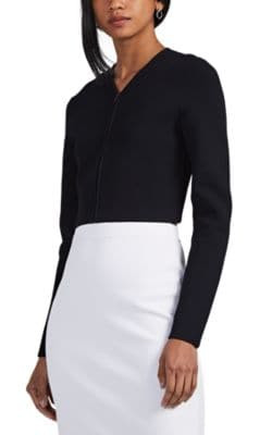 Ribbed Zip-Front Crop Sweater