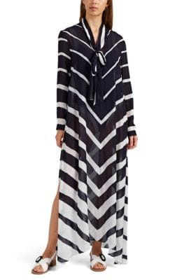Vents Chevron Georgette Maxi Dress