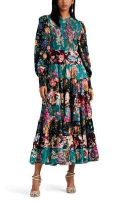Allia Floral Silk Maxi Dress