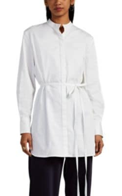 Cotton Poplin Tie-Waist Tunic