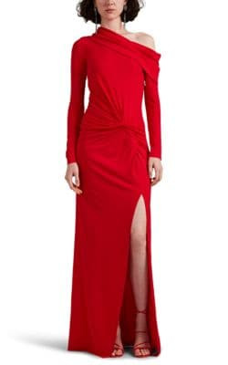 Twist-Detailed Jersey Off-The-Shoulder Gown