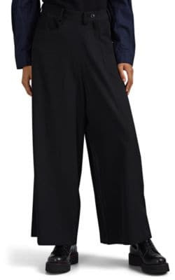 Wool Twill Wide-Leg Pants