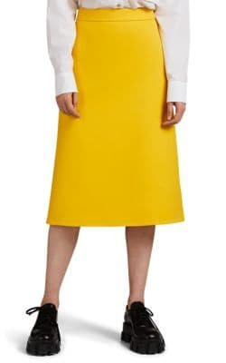 Wool Twill A-Line Skirt