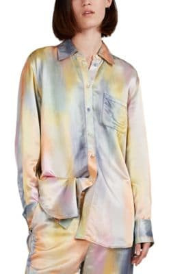 Sander Tie-Dyed Satin Blouse