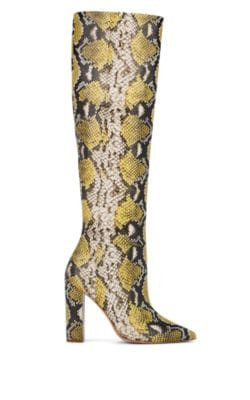 Jerry Python-Print Leather Knee Boots