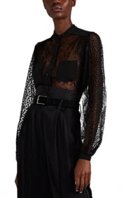 Semi-Sheer Lace Blouse