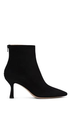 Stamped-Leather & Suede Ankle Boots