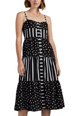 Polka Dot & Striped Maxi Dress