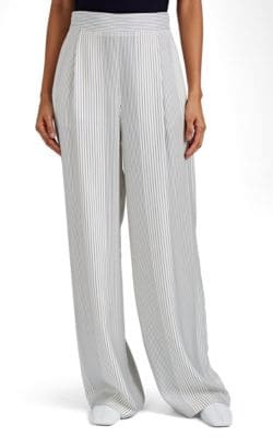 Oliviers Pinstriped Silk Palazzo Pants