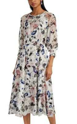 Yusra Floral Silk Midi-Dress