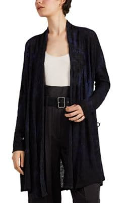 Tie-Dyed Wool Tie-Waist Cardigan