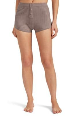 Rib-Knit High-Rise Shorts