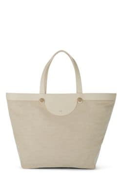 Leather-Trimmed Canvas Tote Bag 1