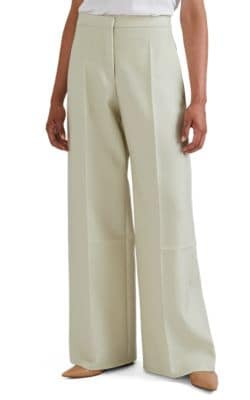 Wool Twill Wide-Leg Trousers