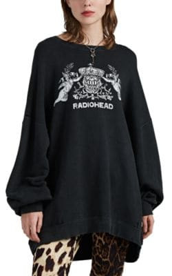 Radiohead Distressed Cotton-Blend Sweatshirt