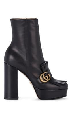 Marmont Leather Platform Ankle Boots