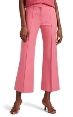 Cotton Twill Crop Flare Trousers