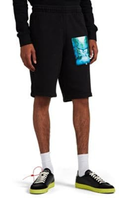 Waterfall-Print Cotton Terry Sweatshorts