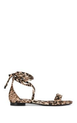 Nellie Leopard-Print Satin Sandals
