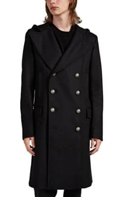 Wool-Cashmere Hooded Double-Breasted Coat