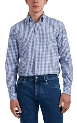 Gingham Centoquaranta Cotton Button-Down Shirt
