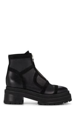 Frame Leather & Suede Platform Ankle Boots
