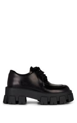 Spazzolato Leather Platform Oxfords