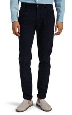 Cotton-Blend Herringbone Twill Trousers