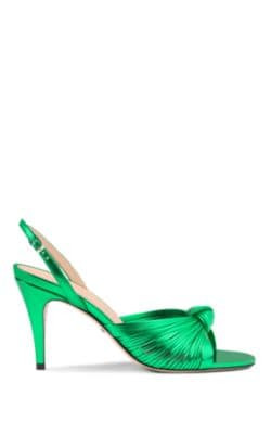 Crawford Metallic Leather Slingback Sandals