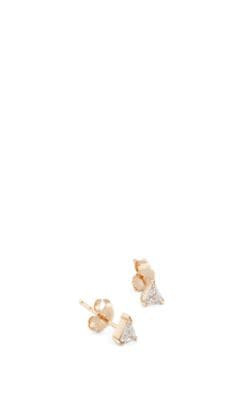 White Diamond Stud Earrings
