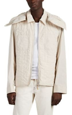 Quilted Cotton-Blend Hooded Shirt Jacket