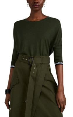 Folkloric-Print Cashmere-Silk Sweater