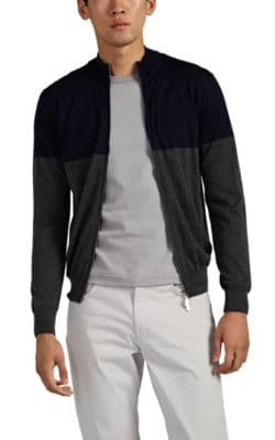 Colorblocked Wool-Silk Sweater