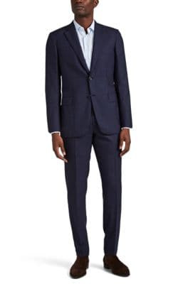 Brunico Overplaid Wool Two-Button Suit