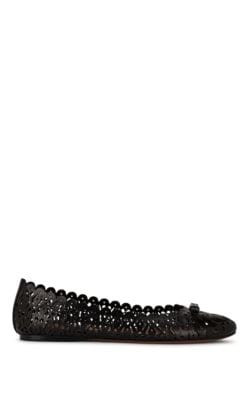 Laser-Cut Leather Ballet Flats 1