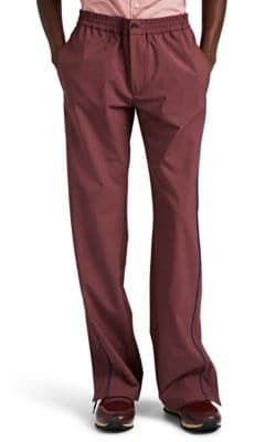 Contrast-Tipped Wool-Blend Drawstring Track Pants