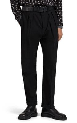 Luckas Pleated Crepe Trousers