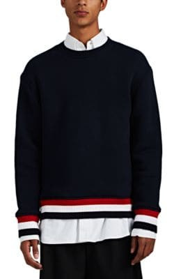 Striped Oversized Cotton-Blend Sweatshirt
